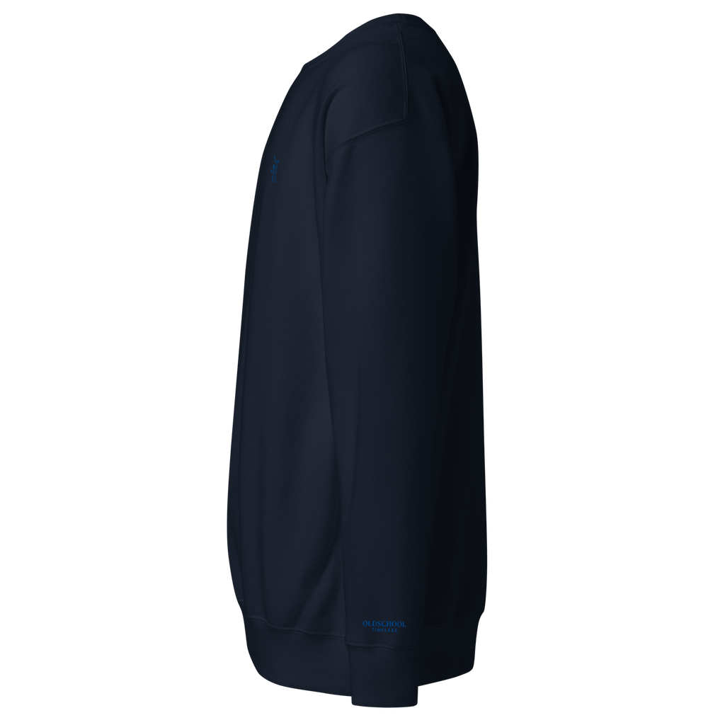 OT Essential Autumn Pullover, Seitenansicht simpler navy blauer Pullover